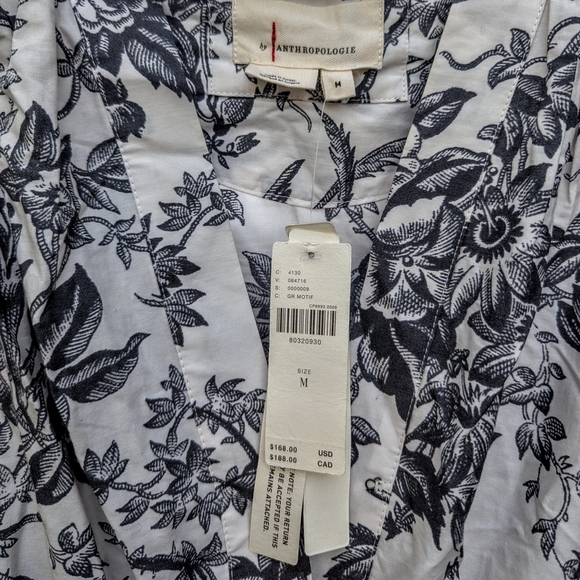 Anthropologie Somerset Maxi Dress Floral Black and White Size Medium NWT - Picture 4 of 4